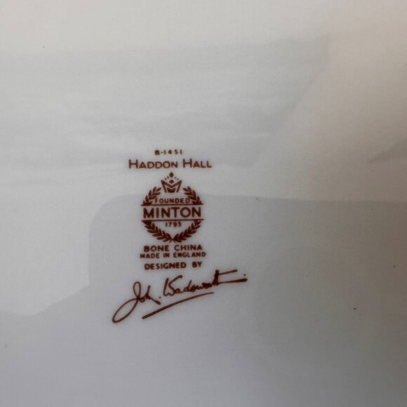 Minton Haddon Hall Plates Set of 2 Bone China‎ Floral Scalloped Edge England MCM - Picture 7 of 7